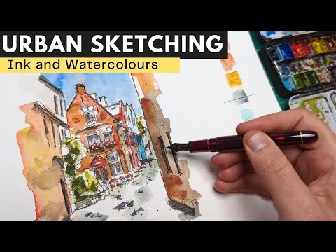 How To Paint The Perfect Urban Sketch - Slower Ink And Watercolour Tutorial For Beginners