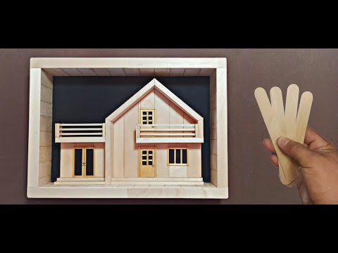 Casas de palitos de helado - How to make ice cream stick mini house