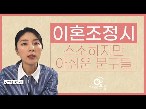 이혼 조정시 소소하지만 놓치면 아쉬운 문구들