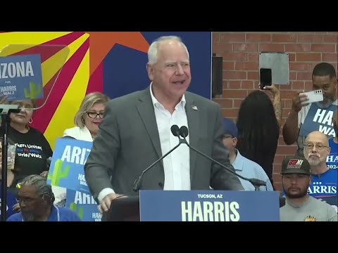 Tim Walz speaks at campaign event in Tucson