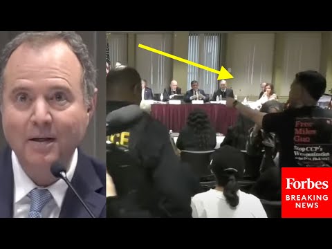 BREAKING NEWS: Adam Schiff's Defense Of Bragg Interrupted By Protester Prompting Police Response
