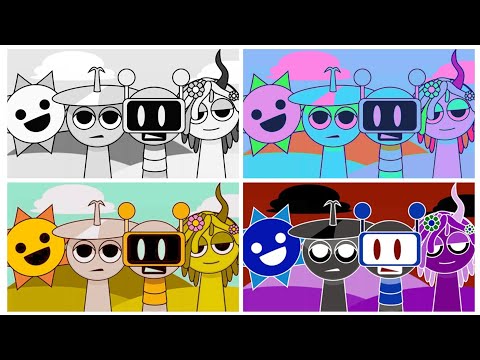 🎥 SPRUNKI INCREDIBOX ANIMATION 4 COLORS 4 MUSIC 🎁 #sprunki #coffindance #battle 