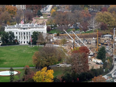 White House ballroom construction continues where East Wing once stood