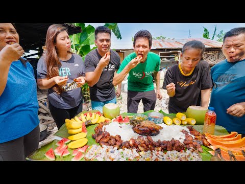 Boodle Fight!! VILLAGE FOOD in Philippines - Unforgettable Filipino Food!!