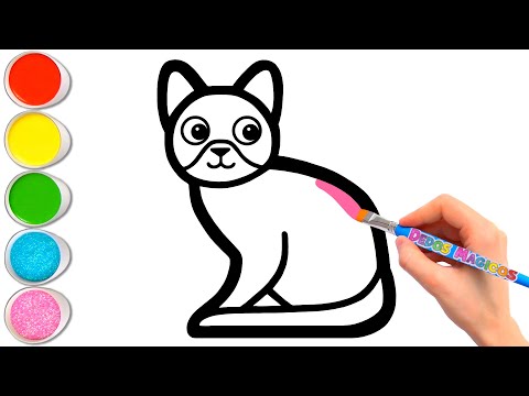 Drawing, Painting and Coloring Cute, Colorful Cat ✨😺✨ Animal Friends #150