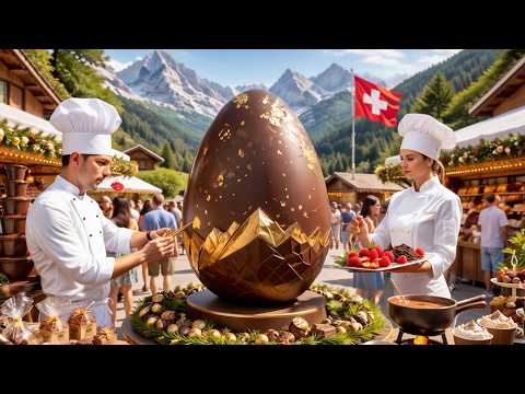 THE BIGGEST SWISS CHOCOLATE FESTIVAL 🇨🇭 Unreal Scenes, Fondue & Market | Switzerland 4K