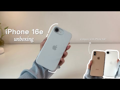 iPhone 16e aesthetic unboxing | Compare with iPhone XS and 16 Pro, Apple Silicone case