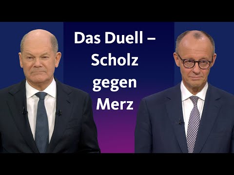 Das TV-Duell – Olaf Scholz gegen Friedrich Merz in voller Länge
