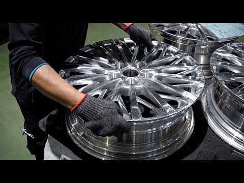 Awesome scale! The aluminum wheel production process using high-pressure casting.