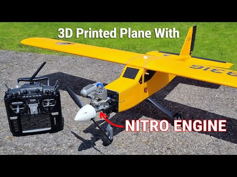 Nitro Engine Powered 3D Printed RC Airplane. Full Build. DIY RC Airplane.