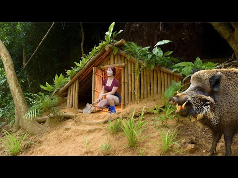 Building a Hidden Bamboo Shelter Deep in the Forest | Solo Bushcraft Survival