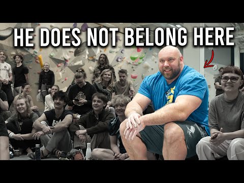 Pro Strongman Shocks Skinny Guys At Climbing Competition