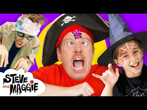 Halloween Spooky Party for Kids with Steve and Maggie | Monster Trick or Treat | Hit the Piรฑata