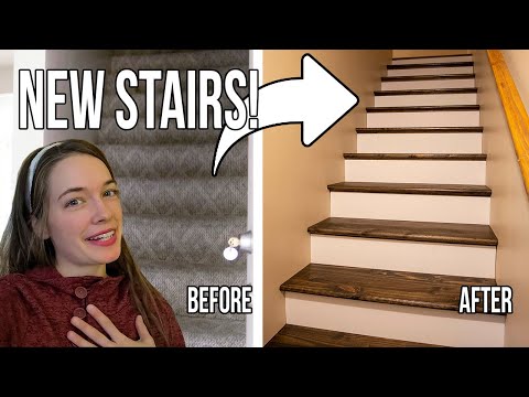 Remove CARPET from Stairs | Carpet to Wood Transformation