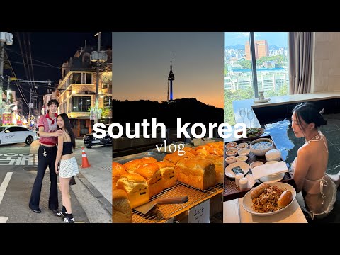 korea vlog | staying at single's inferno paradise, cafe hopping, rooftop party, gifting haul