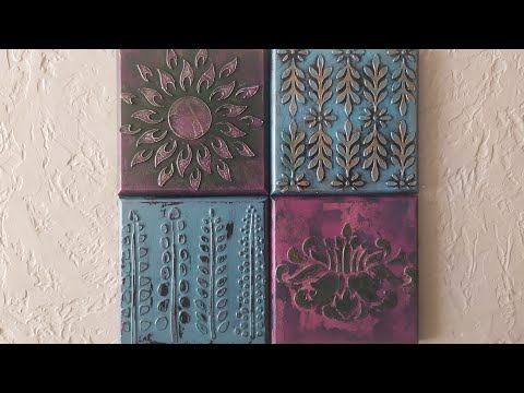 МК декоративные плитки своими руками Рама для зеркала. Decorative tiles with their own hands.
