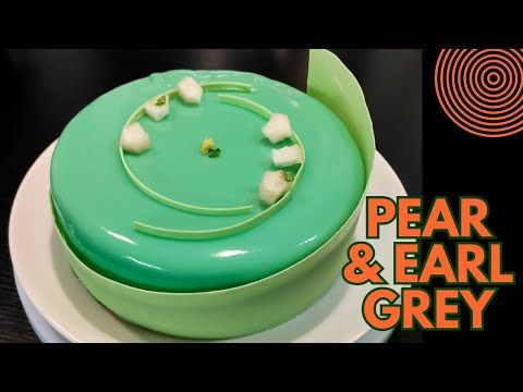 Pear and Earl Grey Mousse Cake | Mirror Glaze Cake