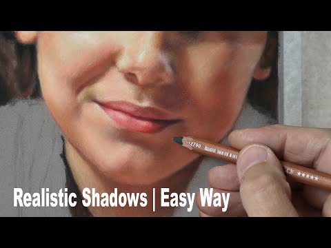 How To Draw / Paint Shadows On a Face | Easy Way ~ Pastel Portrait Tutorial using Pastel Pencils