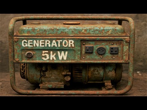 Restoring A Rusted And Moss Covered 5kW Generator Left Unused And Deteriorating For Many Years Ahead