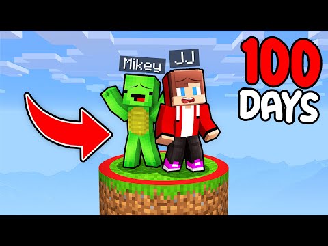 Mikey and JJ Survive 100 Days on a Round Chunk in Minecraft (Maizen)