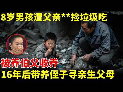 8岁男孩遭父亲**离家出走，捡垃圾吃，被养伯父收养，16年后为养侄子寻亲生父母【王芳王为念访谈】