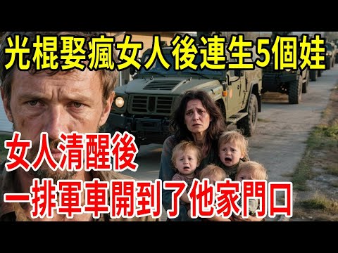 光棍娶瘋女人後連生5個娃，女人清醒後，一排軍車開到了他家門口#原創#情感