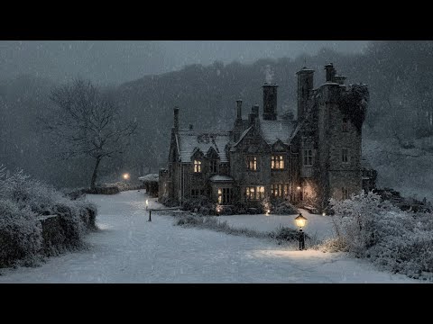 “The Manor of Falling Snow” — A Silent Estate for Thought & Study | Dark Academia Ambience