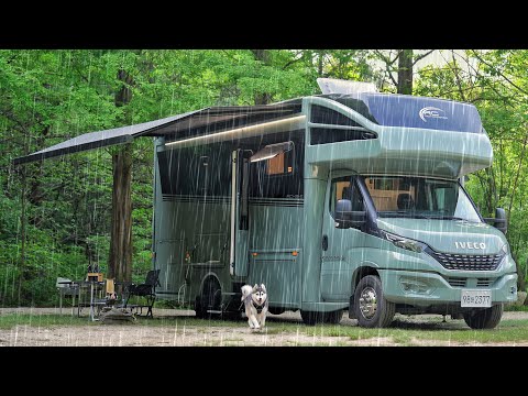 $170,000💲XXL 3-ROOM LUXURY RV MOTORHOME, CAMPING IN THE RAIN