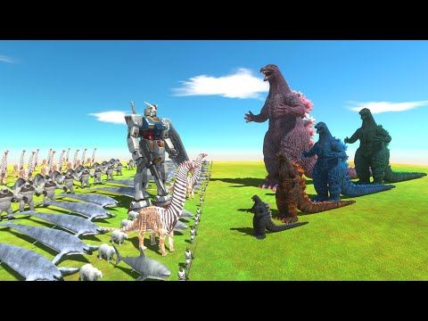 Godzilla (Heisei) Of Evolution VS White Team - Animal Revolt Battle Simulator