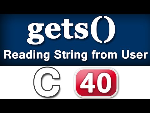 gets() String Input Function in C Programming Language Video Tutorial