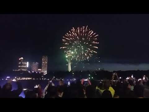Midnight Fireworks at Niagra Falls