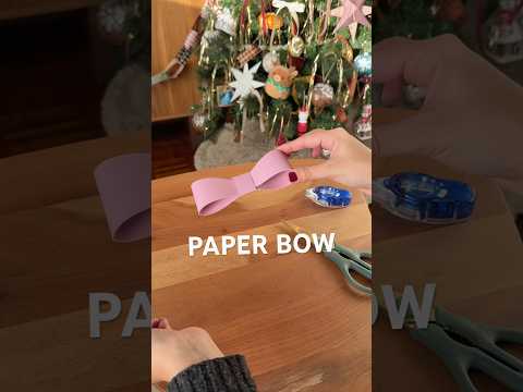 how to make a PAPER BOW 🎀🎁 #giftwrappingideas #easydiyideas #christmas