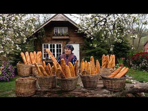 First Days of Spring: Wood-Fired Baguettes Stuffed with Meat & Onions 🌿🔥🥖