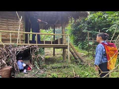 Full Video: 10 Days Building a Bamboo House & Harvesting Wild Vegetables to Sell