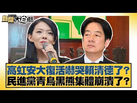 高虹安大復活嚇哭賴清德了？民進黨青鳥黑熊集體崩潰了？【#新聞大白話】#謝龍介 #陳琬惠 #董智森