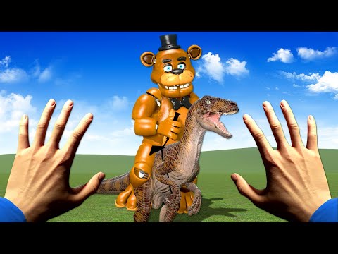 Hiding from FNAF & DINOSAURS! - Garry's Mod Hide and Seek