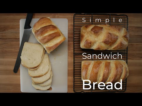 Simple Yeasted White Sandwich Bread (written recipe in description)