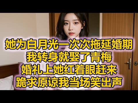 她为白月光一次次拖延婚期，我转身就娶了青梅，婚礼上她红着眼赶来，跪求原谅我当场笑出声