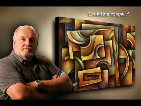 painting Demo. creating depth with shading and color, Basic geometric design, ABSTRACT ART