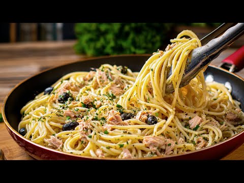 ¡La pasta más deliciosa en 15 minutos! Espaguetis con atún