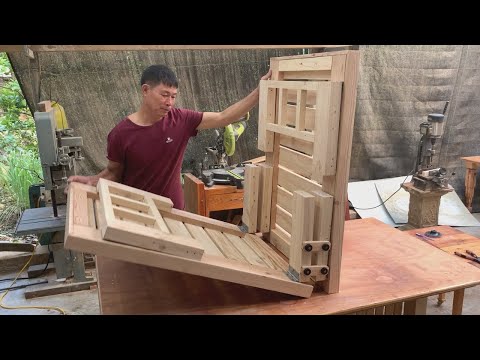 Woodworking Ideas From Recycled Wooden Pallets // Sturdy Folding Bed Made From Wooden Pallets