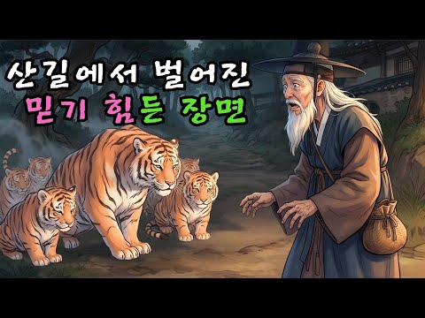난산으로 고통받는 어미 호랑이의 출산을 도와준 의원이 십 년 뒤 산길에서 마주친 호랑이 떼의 충격적 행동 | 기이한이야기