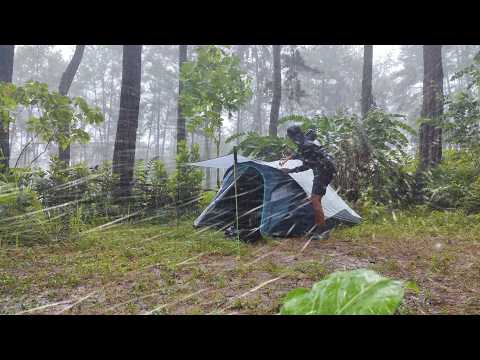 🏕CAMPING IN HEAVY RAIN AND THUNDERSTORM⛈️3 DAYS SOLO CAMPING HEAVY RAIN WITH A NEW TENT