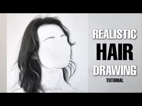 How To Draw Realistic Hair / Realistic Hair Drawing Tutorial / REAL-TIME
