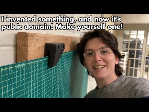 3D Printed motion-activated clips to hold cutting mat on the wall! Build it for your shop!