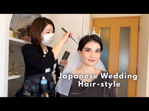 VERY DETAILED CLOSE-UP ASMR (WEDDING HAIR STYLE) pretend wedding look...