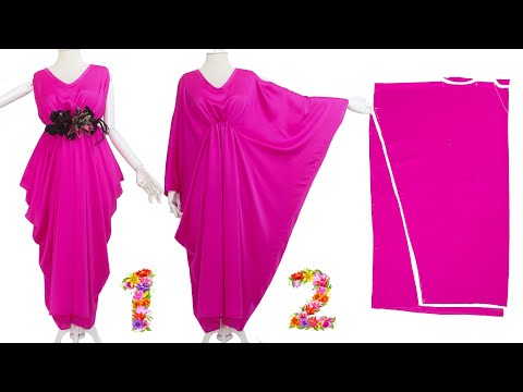 ✅ One Piece Very Easy Dress Sewing for All Sizes - Wear in 2 Styles Sleeve & Sleeveless