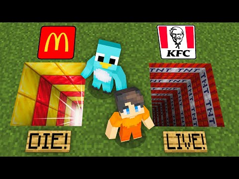 MCDONALDS vs KFC : Choose The Right HOLE in Minecraft