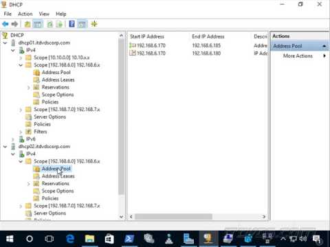DHCP Redundancy with Split Scopes - Server 2016 - Exam 70-741
