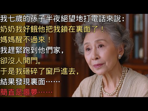 我七歲的孫子夜裏打電話來哭著說：“我好餓……他把我鎖起來了……媽媽也醒不過來！”